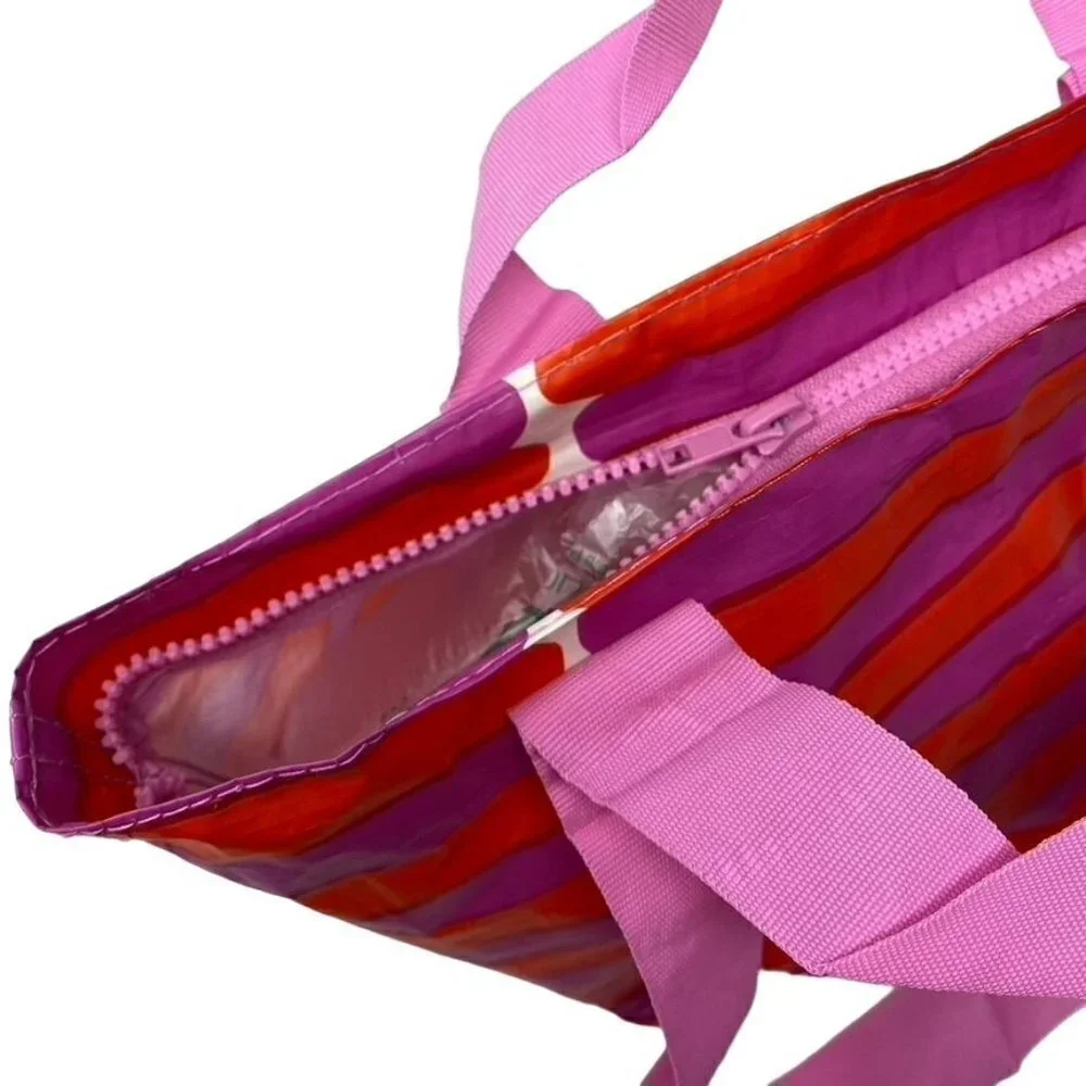 Ikea x Marimekko BASTUA Shopping Lunch Bag Pink Dual Handles